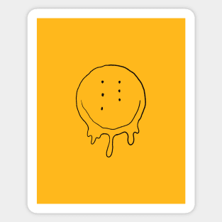 Drippy Six-Eyed Smiley Face, Medium Sticker